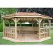 17'x12' (5.1x3.6m) Premium Oval Furnished Wooden Garden Gazebo with New England Cedar Roof - Seats up to 22 people
