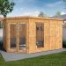 12' x 8' Mercia Premium Corner Summer House with Side Shed