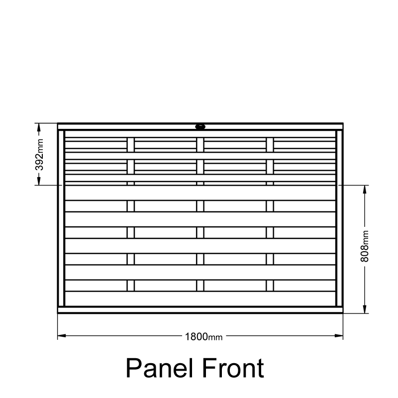 Forest 6' x 4' Kyoto Pressure Treated Decorative Fence Panel (1.8m x 1.2m) Technical Drawing