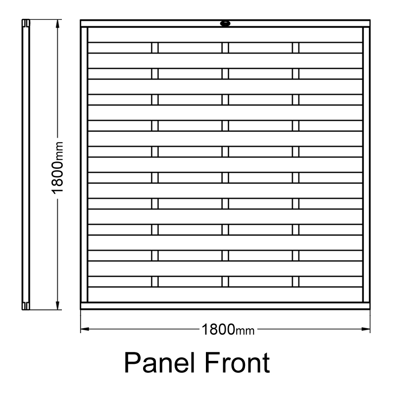 Forest 6' x 6' Europa Plain Pressure Treated Decorative Fence Panel (1.8m x 1.8m) Technical Drawing