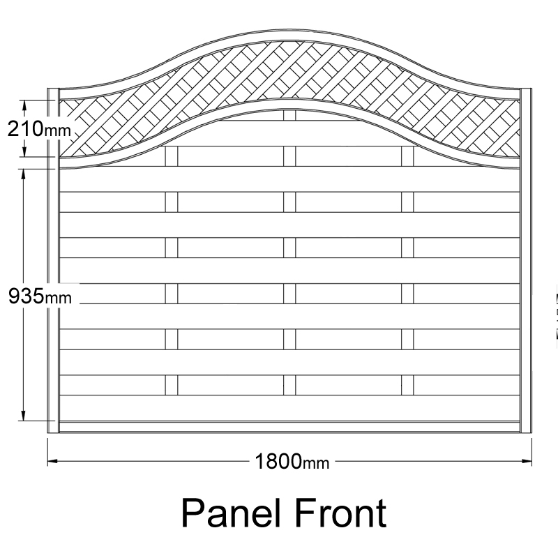 Forest 6' x 5' Paloma Pressure Treated Decorative Fence Panel (Europa Prague) - 1.8m x 1.5m Technical Drawing