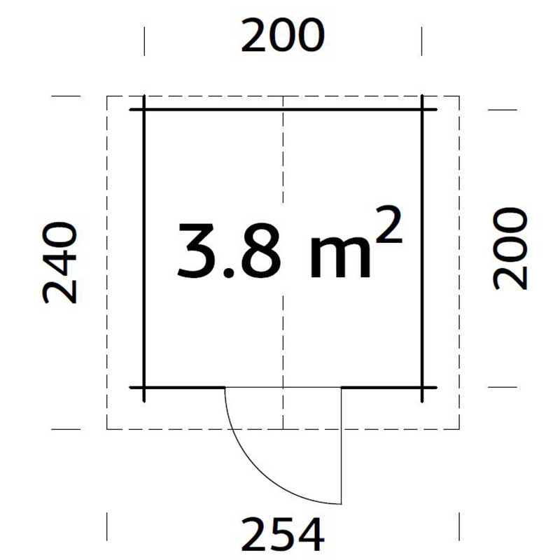 Palmako Vivian 2.1m x 2.1m Log Cabin Summerhouse (28mm) Technical Drawing