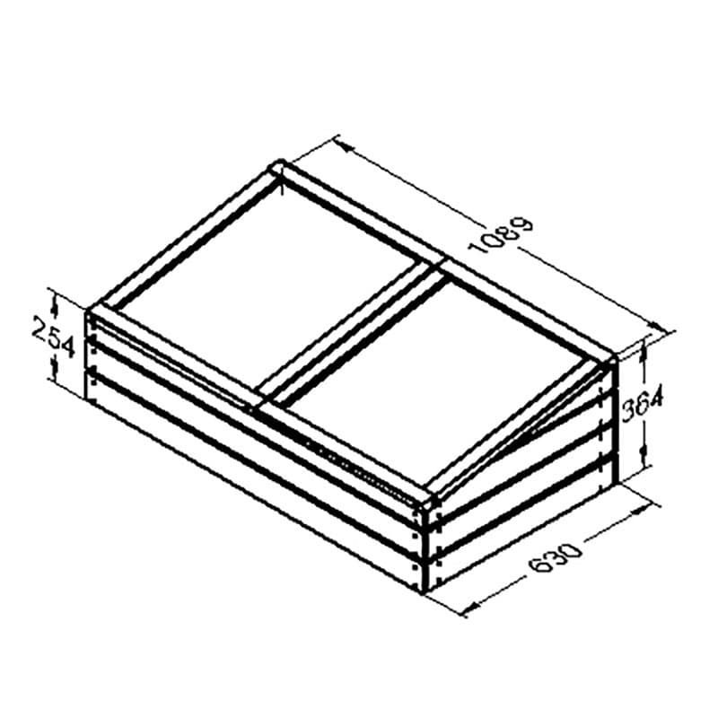 Forest Large Wooden Cold Frame Technical Drawing