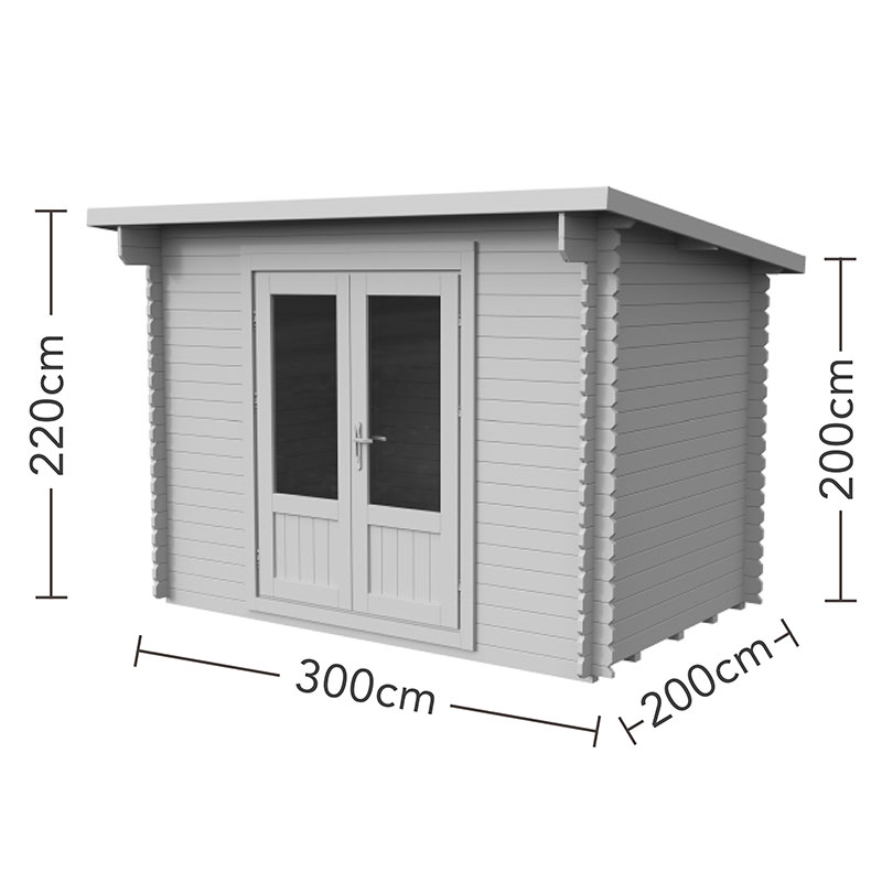 Forest Harwood 3m x 2m Log Cabin (28mm) Technical Drawing