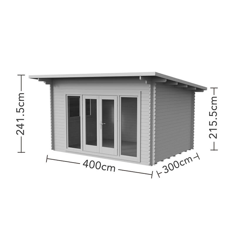 Forest Melbury 4m x 3m Log Cabin (34mm) - Double Glazed Technical Drawing
