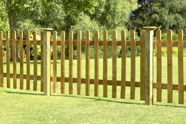 6' x 3' Wooden Pale Picket Fence Panel