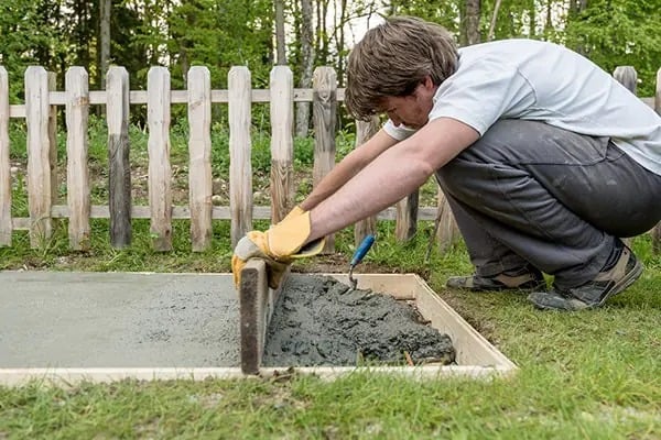 Concrete shed base