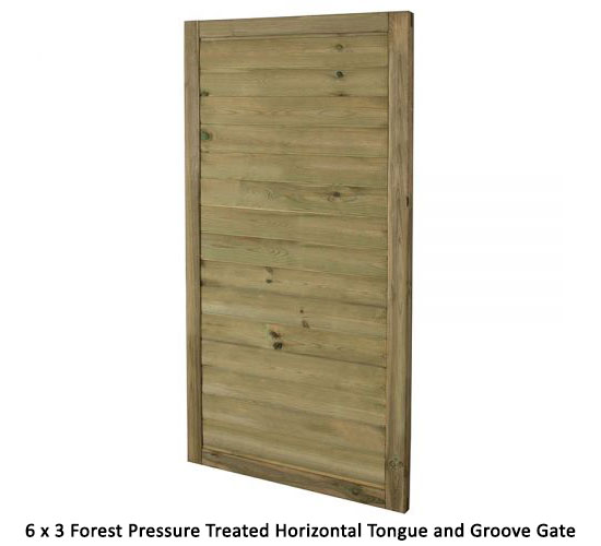 6 x 3 Forest Pressure Treated Horizontal Tongue and Groove Gate