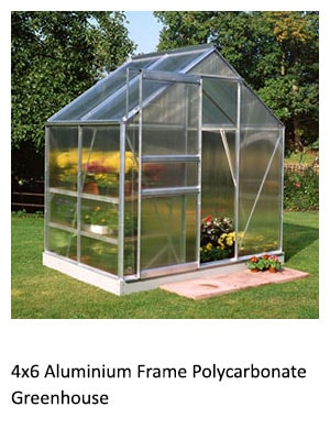 4x6 Aluminium Frame Polycarbonate Greenhouse