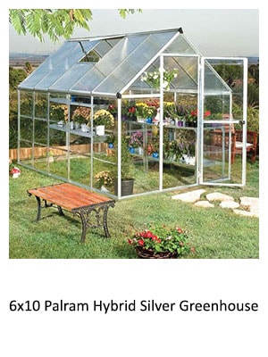 6x10 Palram Hybrid Silver Greenhouse