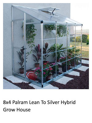 8x4 Palram Lean To Silver Hybrid Grow House