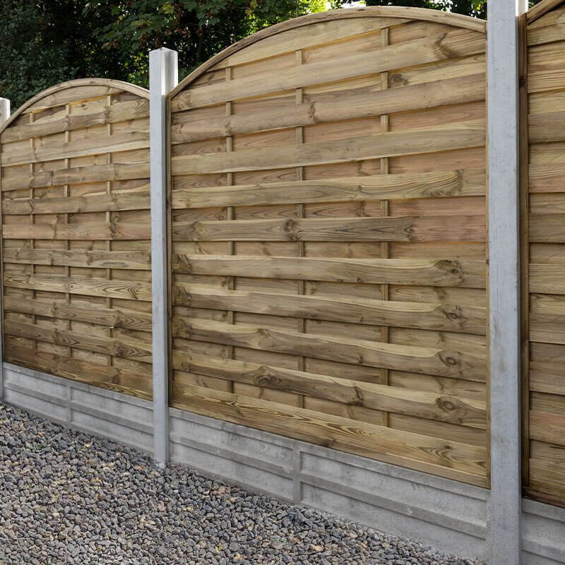 domed top fence panels- Stylish and secure, the ideal driveway fence panels