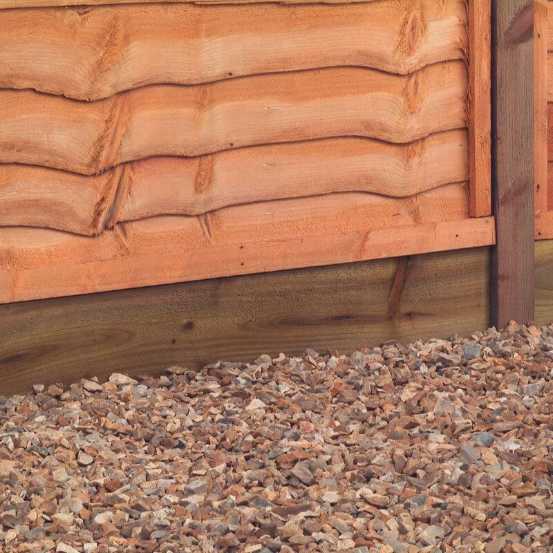 a wooden gravel board - remember to include the prce of these into your fence installation costs
