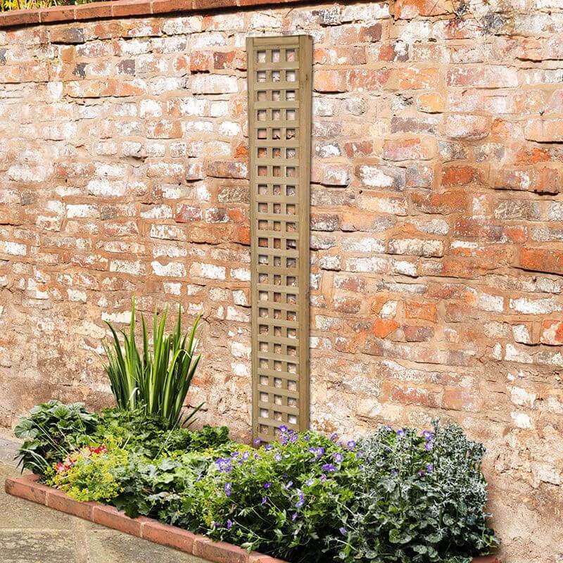 Wooden Trellis attached to brick wall