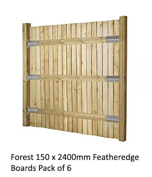 Forest 150 x 2400mm Featheredge Boards Pack of 6