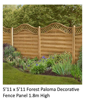 5'11 x 5'11 Forest Paloma Decorative Fence Panel 1.8m High