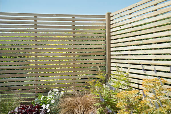 an open slatted fence panel - ideal for closing off a private area in your garden
