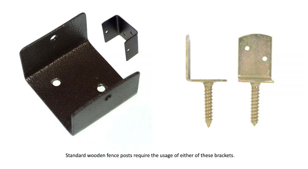 Black u-clip fence brackets and silver l-clips