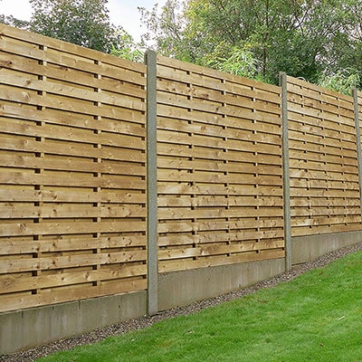 6x6 double slatted decorative fence panels