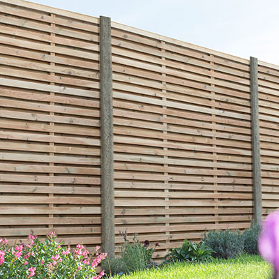 6x6 double slatted fence panels