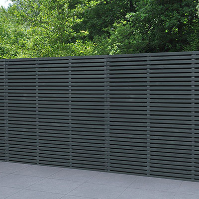 Forest 6' x 6' Contemporary Grey Double Slatted Fence Panel