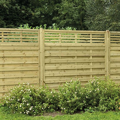 6x6 hit and miss decorative fence panels with slatted tops