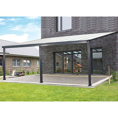 a 10x14 polycarbonate and metal lean-to carport