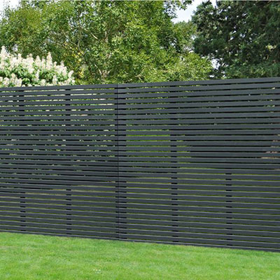 6x6 grey slatted fence panels