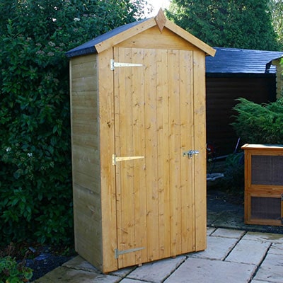 a 3x2 wooden sentry shed with an apex roof