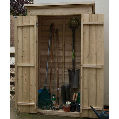 tall wooden garden storage unit