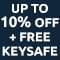 Up to 10 percent off and Free Keysafe