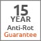 15 year anti-rot guarantee